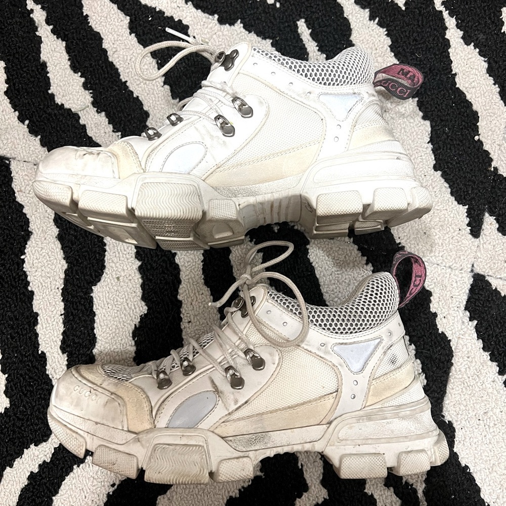 Gucci White Flashtrek Sneakers - Picture 3 of 6